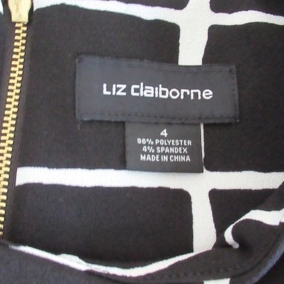 Liz Claiborne Black Windowpane Plaid Sheath Dress - Picture 8 of 11